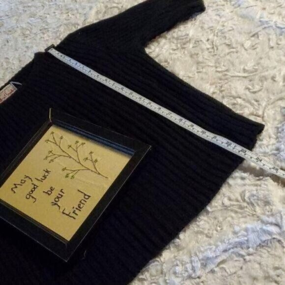 Bobbie Brooks Vintage Union Tag 100% Orlon Acrylic Black Rib Sz. L SS Sweater - Picture 5 of 5
